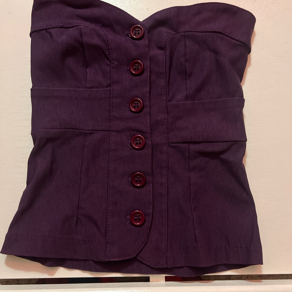 Forever 21 Purple Button Down Tube Top